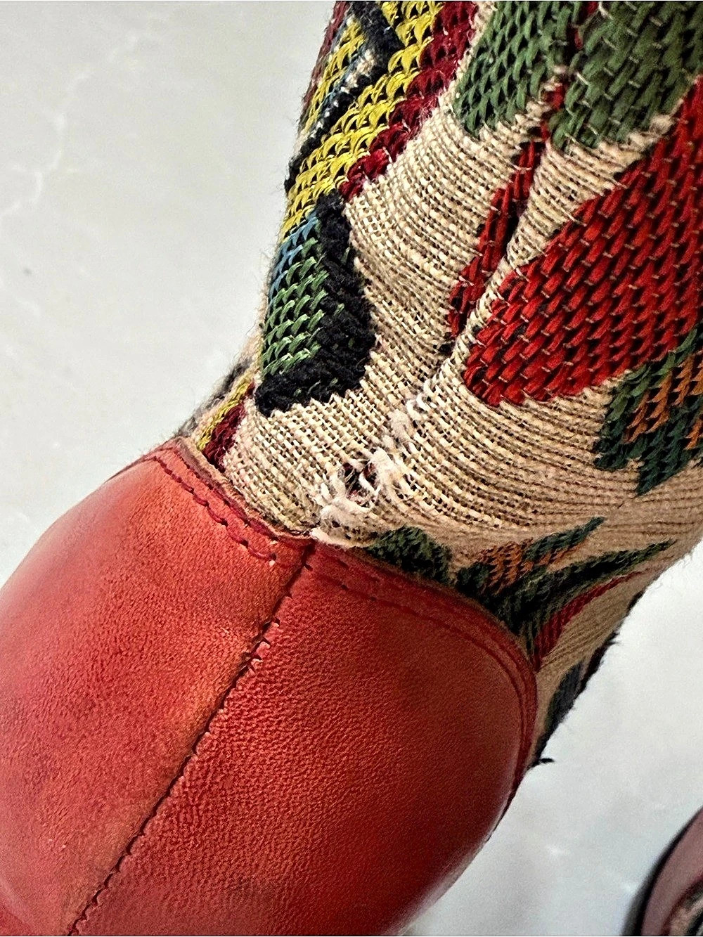 L'Artiste by Spring Step Grazia Red Tapestry Floral Leather Boots EU 37 - Picture 6 of 12